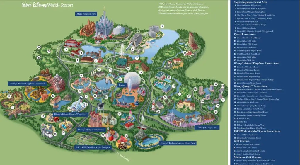 disney world magic kingdom map in 1990