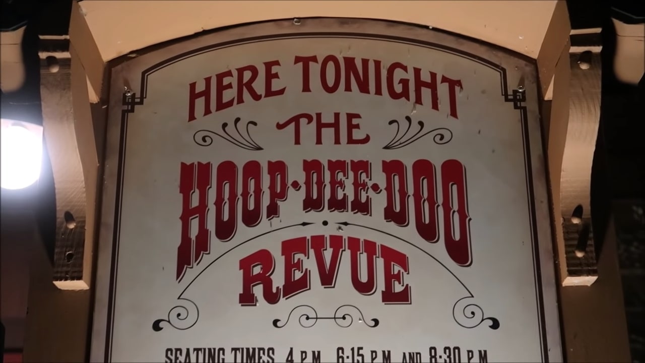 Best Dinner Show at Disney World: What To Book Now 6 Hoop De Doo Musical Revue Sign - How do you get to Hoop-Dee-Doo Musical Revue?
