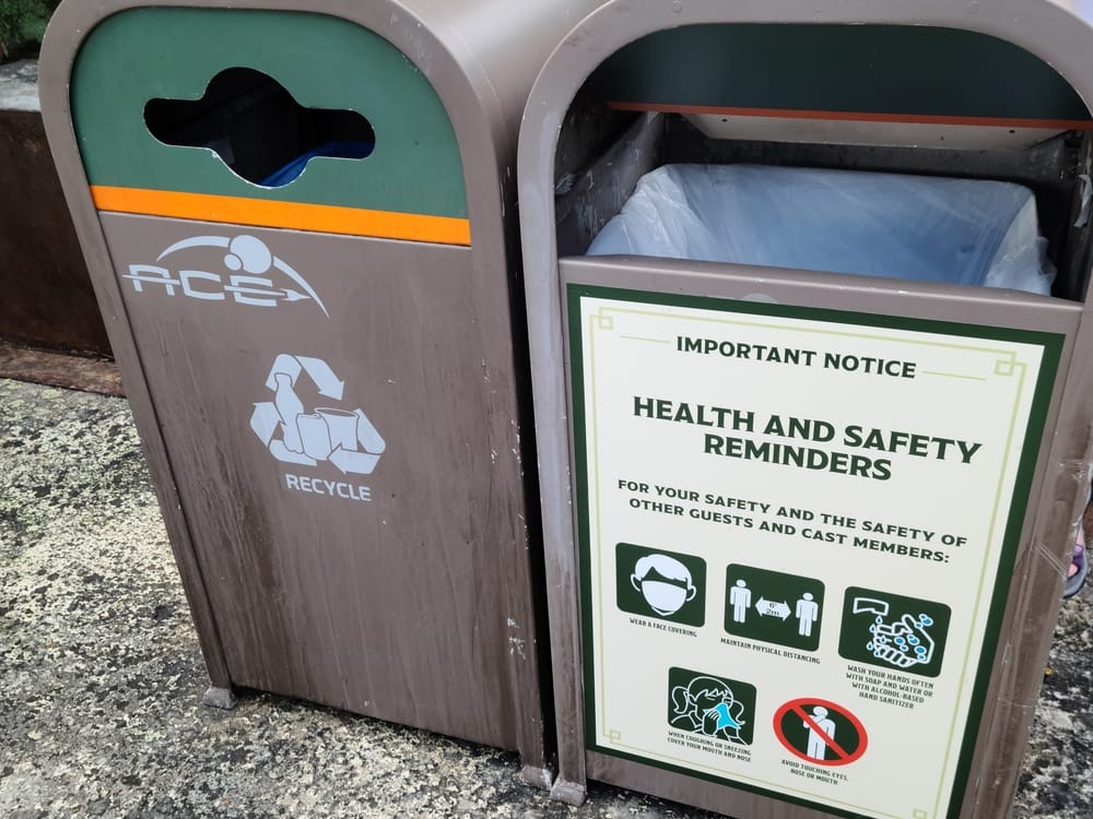 Disney World Safety Reminders Recycle Bins