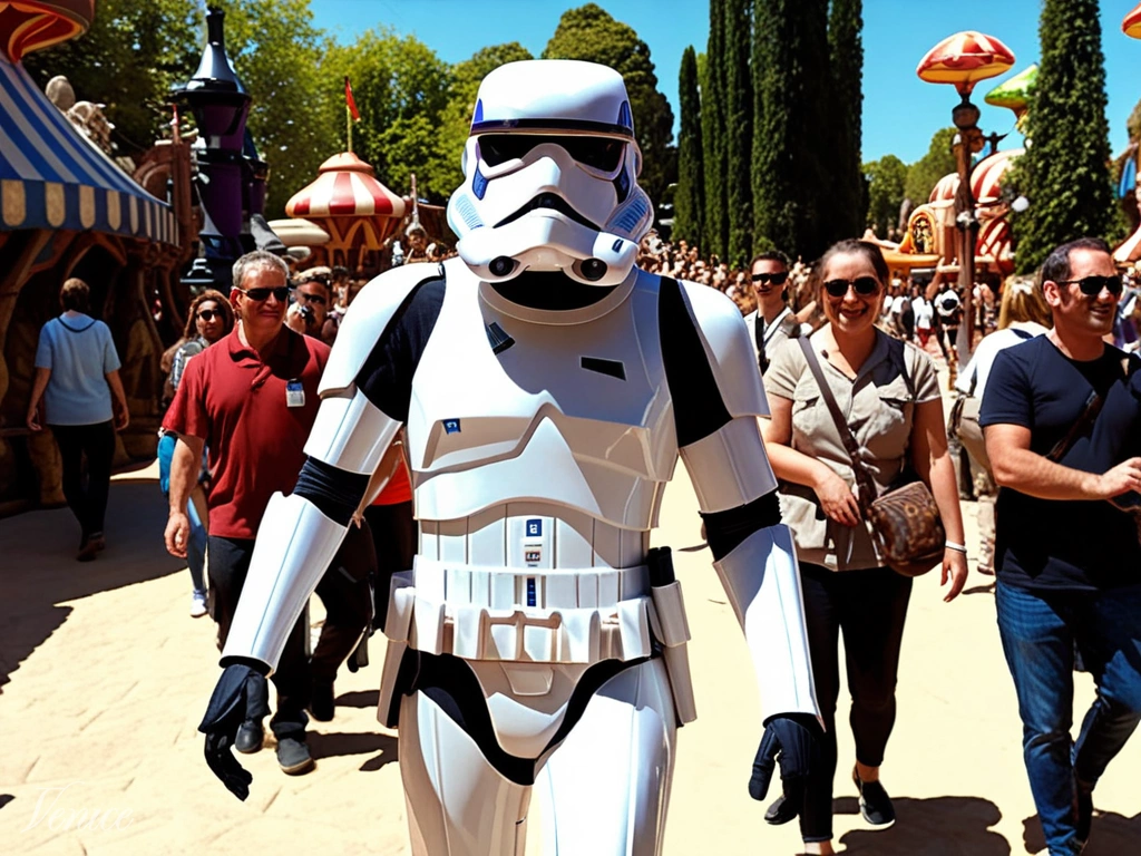 How Do Stormtroopers Talk at Disney World? 2 A Stormtrooper patrolling Galaxy's Edge at Disney World
